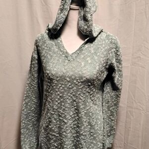 North Crest womens L Sweater Hooded Nubby Texture Style